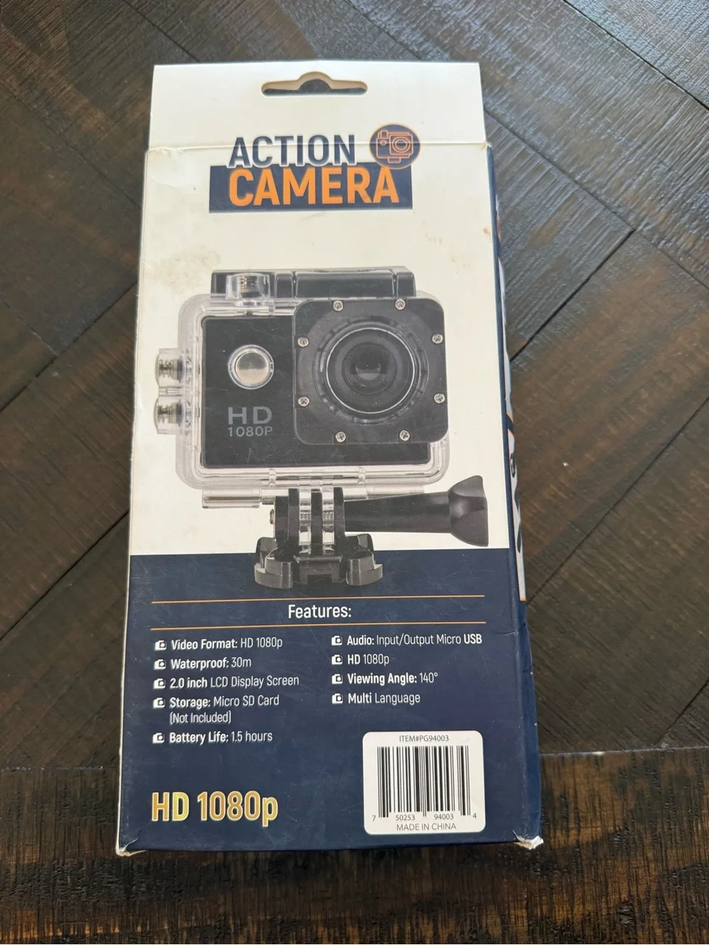 Action Camera HD 1080p Waterproof (Black)